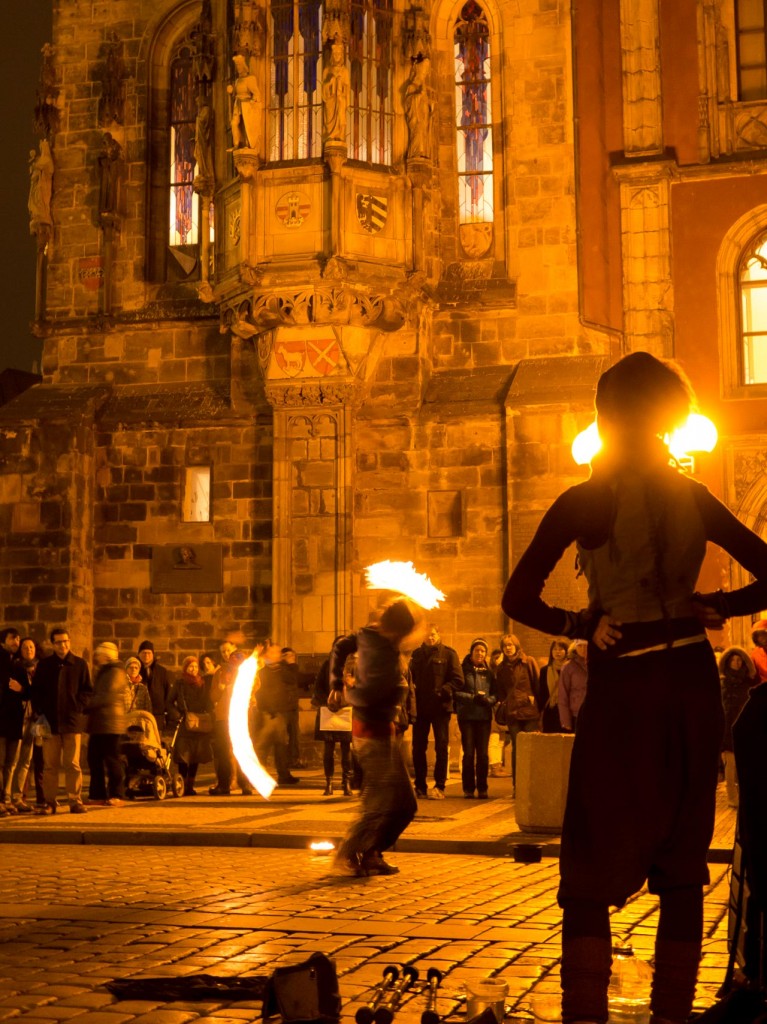 Street performers in Prague