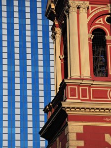 Skyscrapers and church, Santiago